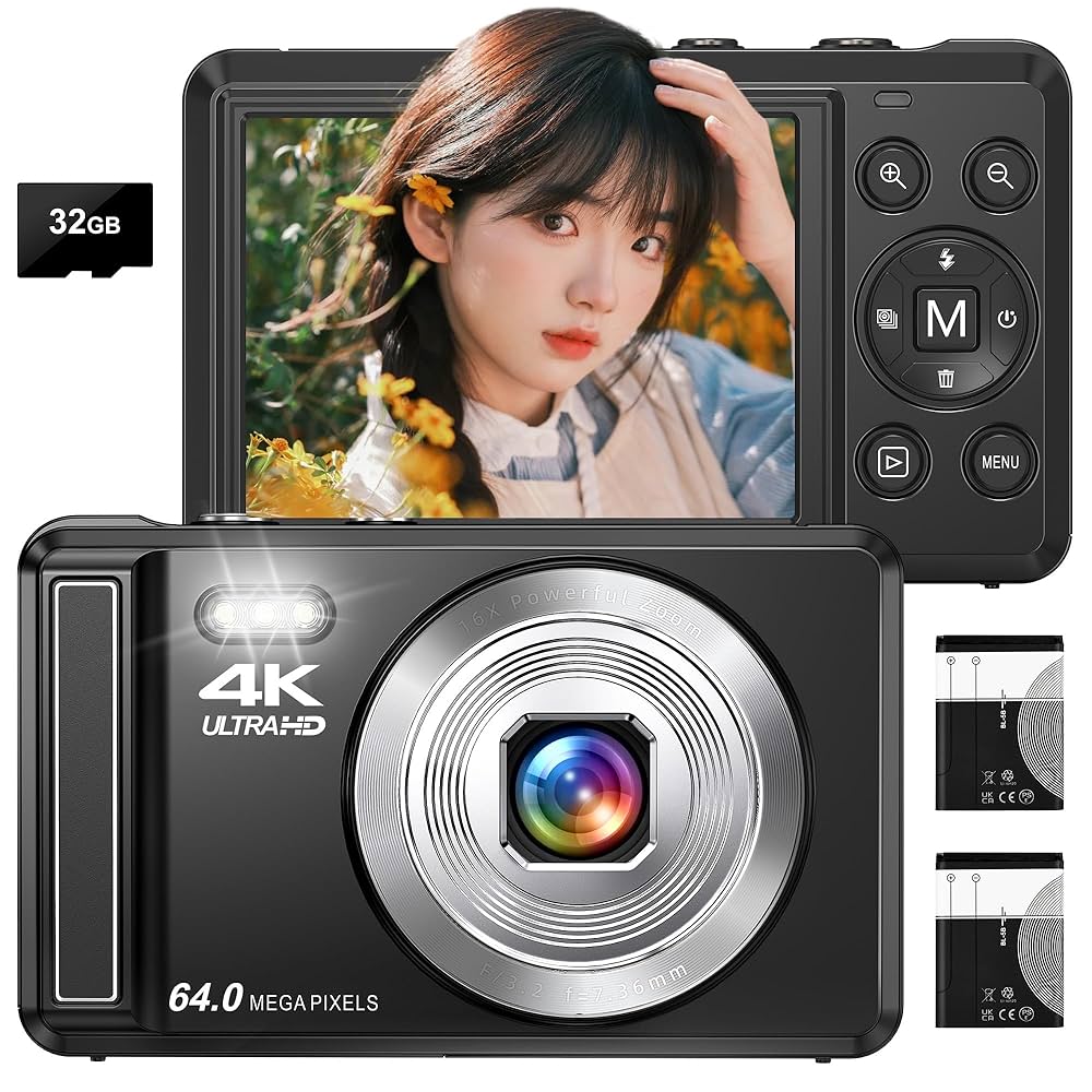 Amazon | デジカメ 4K 6400万画素 デジタルカメラ AFオート